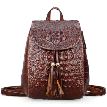 Small Leather Backpack For Women Crocodile Bags Designer Purses – PIJUSHI