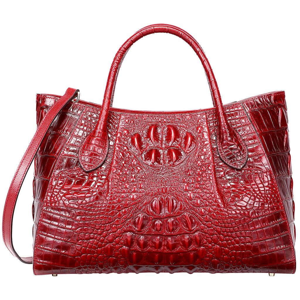 Premium Glossy Genuine Croc leather Hot Pink SM Top Handle handbag