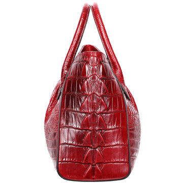 Premium Glossy Genuine Croc leather Hot Pink SM Top Handle handbag