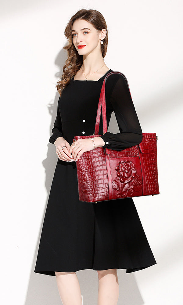 PIJUSHI Designer Handbags For Women Floral Purses Top Handle Handbags  Satchel Bags Genuine Leather Credit Card Holder for Women Designer Floral  Card