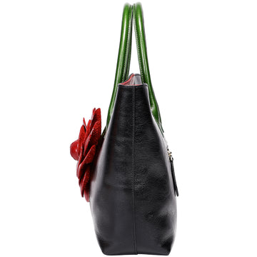 PIJUSHI Floral Handbags For Women Designer Handbag Top Handle Shoulder Bags  For Ladies Bundle with Leather Wallets For Women Floral Wristlet Wallet